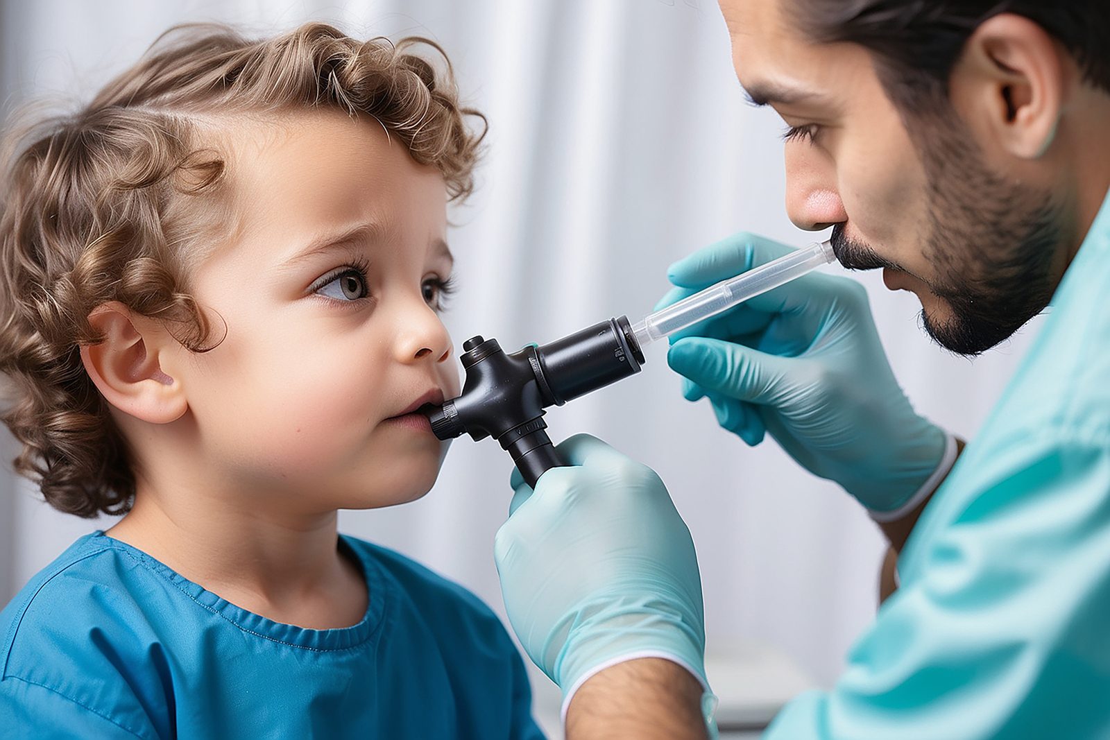 Primary ENT specialist examining a patient